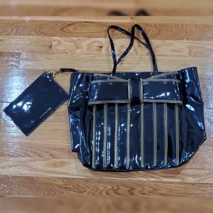 Z Spoke By Zac Posen Black Leather Bow Handle Bag